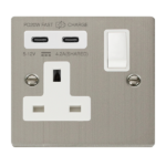 PrimaPack Socket- 2 Gang Switched With USB