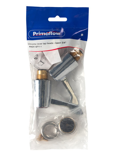 90721055-1.jpg **chrome lever tap heads - basin 1/2" & bath 3/4" - Image 1