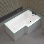 Cullin 1500x800x700mm P-Shaped Bath Right Hand No Taphole White