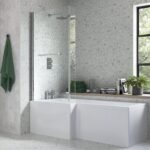 Cullin P-Shaped Shower Bath Screen Chrome/Clear