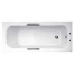 Tulla 1500x700mm(8mm) Single Ended TG AS Bath 2 Taphole White