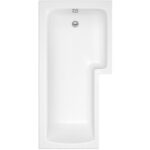 Tulla 1700x850x700mm L-Shaped Shower Bath Right Hand No Taphole White