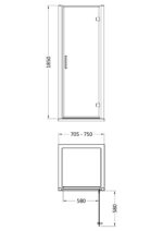 Pacific 760mm Hinged Door - Image 4