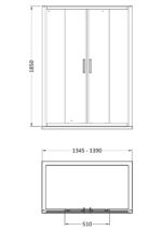 Pacific 1400mm Double Sliding Door - Image 2