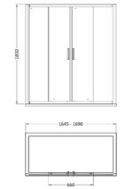 Pacific 1700mm Double Sliding Door - Image 2