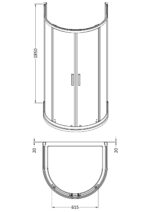Hudson Reed Pacific 1050mm D Shape Enclosure - Image 4