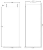 800mm Wetroom Screen With Arms and Feet - Image 2