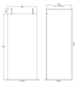 900mm Wetroom Screen With Arms and Feet - Image 2