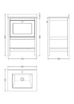 Hudson Reed Bexley 600mm Floor Standing Vanity & Marble Top 1TH - Image 2