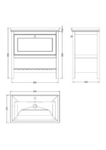 800mm Floor Standing Vanity & Basin 1TH - Image 3