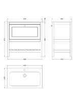 800mm Floor Standing Drawer & Stone Basin 1TH - Image 3