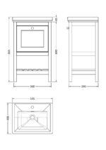 500mm Floor Standing Vanity & Basin 1TH - Image 3