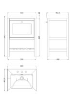 600mm Floor Standing Vanity & Basin 3TH - Image 3