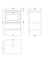 600mm Floor Standing Drawer & Stone Basin 1TH - Image 3