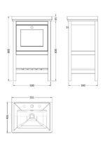 Hudson Reed Bexley 500mm Floor Standing Vanity & Basin 3TH - Image 5