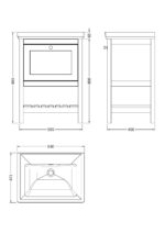 Hudson Reed Bexley 600mm Floor Standing Vanity & Basin 0TH - Image 3
