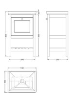 Hudson Reed Bexley 500mm Floor Standing Vanity & Basin 0TH - Image 3