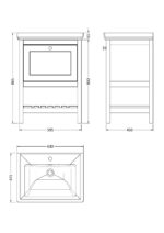 600mm Floor Standing Vanity & Basin 1TH - Image 4