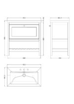 800mm Floor Standing Vanity & Basin 3TH - Image 3