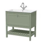 800mm Floor Standing Drawer & Stone Basin 1TH