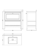 Hudson Reed Bexley 800mm Floor Standing Vanity & Marble Top 1TH - Image 2