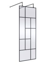 760mm Abstract Frame Wetroom Screen with Support Bars