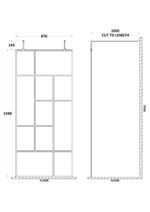 900mm Abstract Frame Wetroom Screen with Support Bars - Image 2