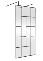 1000mm Abstract Frame Wetroom Screen with Support Bars