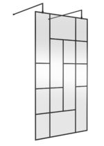 1100mm Abstract Frame Wetroom Screen with Support Bars