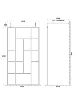 1100mm Abstract Frame Wetroom Screen with Support Bars - Image 2