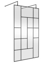 1200mm Abstract Frame Wetroom Screen with Support Bars