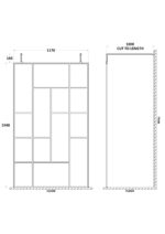 1200mm Abstract Frame Wetroom Screen with Support Bars - Image 2