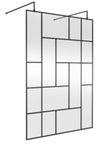 1400mm Abstract Frame Wetroom Screen with Support Bars