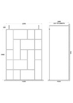 1400mm Abstract Frame Wetroom Screen with Support Bars - Image 2