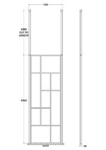 700mm Abstract Frame Wetroom Screen with Ceiling Posts - Image 2