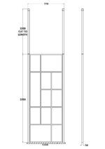 760mm Abstract Frame Wetroom Screen with Ceiling Posts - Image 2