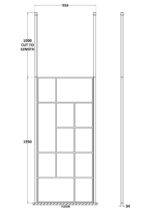 900mm Abstract Frame Wetroom Screen with Ceiling Posts - Image 2