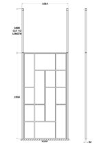 1000mm Abstract Frame Wetroom Screen with Ceiling Posts - Image 2
