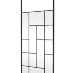 1100mm Abstract Frame Wetroom Screen with Ceiling Posts