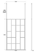 1200mm Abstract Frame Wetroom Screen with Ceiling Posts - Image 2