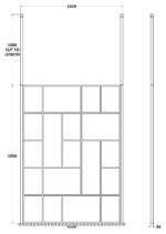 1400mm Abstract Frame Wetroom Screen with Ceiling Posts - Image 2