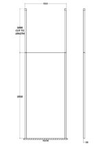900mm Wetroom Screen with Ceiling Posts - Image 2