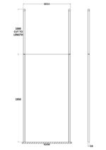 1000mm Wetroom Screen with Ceiling Posts - Image 2