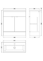 800mm Vanity Unit & Ceramic Basin - Image 2