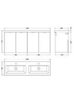 1200mm Vanity Unit & Double Ceramic Basin - Image 2