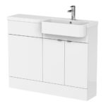 1100mm Combination Unit & Right Hand Semi Recessed Basin