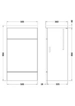 500mm WC Unit & Polymarble Top - Image 2