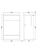 600mm WC Unit & Polymarble Top - Image 2