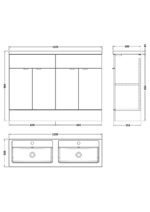 1200mm FS 4-Door Vanity & Double Basin - Image 2