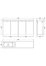 1200mm WH 4-Door Vanity  & Slimline Basin - Image 2